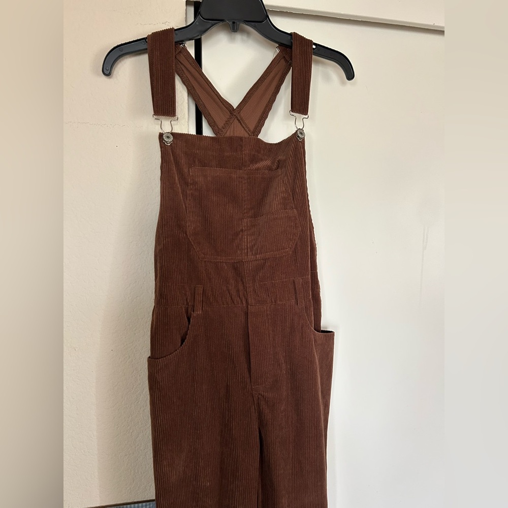 Brown Corduroy Women Jeans Overalls